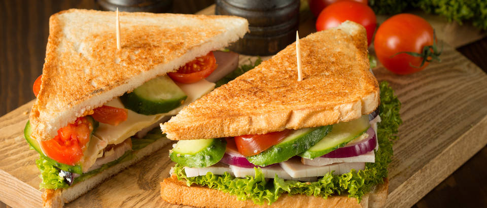sendvič, tost, povrće, grickalica