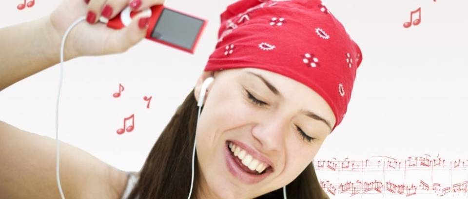 slusanje glazbe opustanje, pjevanje, mp3 player, slusalice