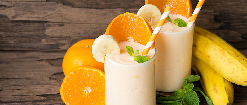 smoothie, naranča, banana