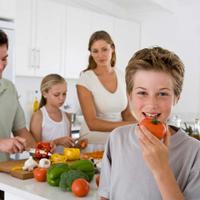 Obitelj, zdrava hrana, povrce